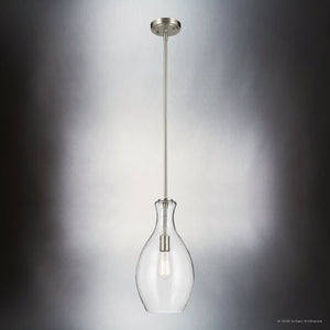 Urban Ambiance - Pendant - UKC20098 Casual Indoor Pendant, 17.75''H x 9''W x 9''Dep, Brushed Nickel Finish, Opalyn Collection - 