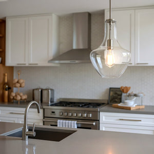 Urban Ambiance - Pendant - UKC20099 Casual Indoor Pendant, 15.25''H x 10.5''W x 10.5''Dep, Brushed Nickel Finish, Opalyn Collection - 