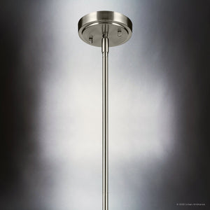 Urban Ambiance - Pendant - UKC20099 Casual Indoor Pendant, 15.25''H x 10.5''W x 10.5''Dep, Brushed Nickel Finish, Opalyn Collection - 
