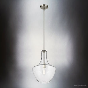 Urban Ambiance - Pendant - UKC20100 Casual Indoor Pendant, 19.75''H x 14''W x 14''Dep, Brushed Nickel Finish, Opalyn Collection - 