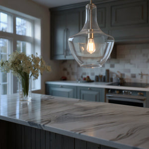 Urban Ambiance - Pendant - UKC20100 Casual Indoor Pendant, 19.75''H x 14''W x 14''Dep, Brushed Nickel Finish, Opalyn Collection - 