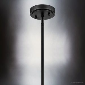 Urban Ambiance - Pendant - UKC20101 Casual Indoor Pendant, 13.75''H x 7''W x 7''Dep, Black Finish, Opalyn Collection - 