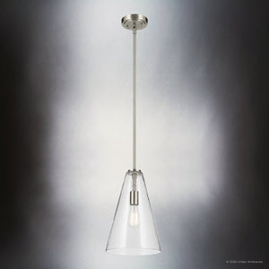 Urban Ambiance - Pendant - UKC20102 Casual Indoor Pendant, 15.25''H x 10.25''W x 10.25''Dep, Brushed Nickel Finish, Opalyn Collection - 