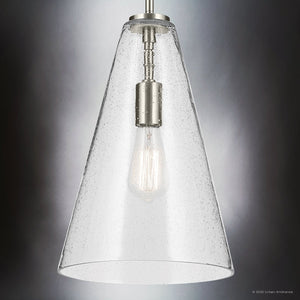 Urban Ambiance - Pendant - UKC20102 Casual Indoor Pendant, 15.25''H x 10.25''W x 10.25''Dep, Brushed Nickel Finish, Opalyn Collection - 