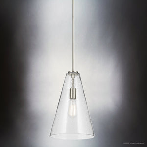 Urban Ambiance - Pendant - UKC20102 Casual Indoor Pendant, 15.25''H x 10.25''W x 10.25''Dep, Brushed Nickel Finish, Opalyn Collection - 