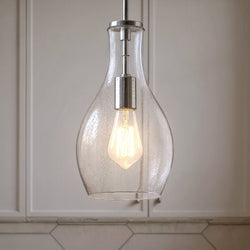 Urban Ambiance - Pendant - UKC20103 Casual Indoor Pendant, 13.75''H x 7''W x 7''Dep, Chrome Finish, Opalyn Collection - 