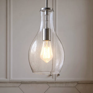 Urban Ambiance - Pendant - UKC20103 Casual Indoor Pendant, 13.75''H x 7''W x 7''Dep, Chrome Finish, Opalyn Collection - 