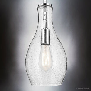 Urban Ambiance - Pendant - UKC20103 Casual Indoor Pendant, 13.75''H x 7''W x 7''Dep, Chrome Finish, Opalyn Collection - 