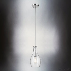 Urban Ambiance - Pendant - UKC20103 Casual Indoor Pendant, 13.75''H x 7''W x 7''Dep, Chrome Finish, Opalyn Collection - 