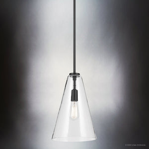 Urban Ambiance - Pendant - UKC20104 Casual Indoor Pendant, 15.25''H x 10.25''W x 10.25''Dep, Black Finish, Opalyn Collection - 