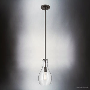 Urban Ambiance - Pendant - UKC20105 Casual Indoor Pendant, 13.75''H x 7''W x 7''Dep, Olde Bronze Finish, Opalyn Collection - 