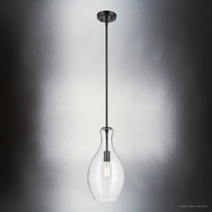 Urban Ambiance - Pendant - UKC20107 Casual Indoor Pendant, 17.75''H x 9''W x 9''Dep, Black Finish, Opalyn Collection - 
