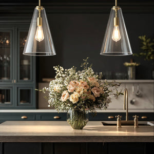 Urban Ambiance - Pendant - UKC20108 Casual Indoor Pendant, 15.25''H x 10.25''W x 10.25''Dep, Natural Brass Finish, Opalyn Collection - 