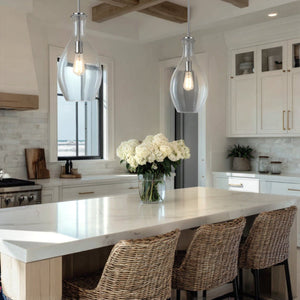 Urban Ambiance - Pendant - UKC20109 Casual Indoor Pendant, 17.75''H x 9''W x 9''Dep, Chrome Finish, Opalyn Collection - 