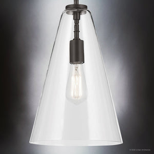 Urban Ambiance - Pendant - UKC20110 Casual Indoor Pendant, 15.25''H x 10.25''W x 10.25''Dep, Olde Bronze Finish, Opalyn Collection - 
