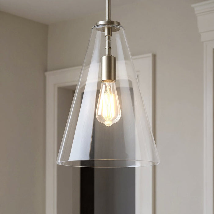 UKC20112 Casual Indoor Pendant, 15.25''H x 10.25''W x 10.25''Dep, Brushed Nickel Finish, Opalyn Collection