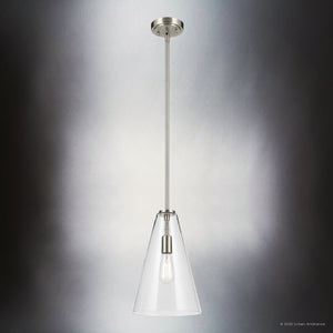 Urban Ambiance - Pendant - UKC20112 Casual Indoor Pendant, 15.25''H x 10.25''W x 10.25''Dep, Brushed Nickel Finish, Opalyn Collection - 