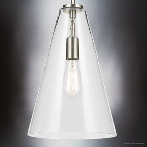 Urban Ambiance - Pendant - UKC20112 Casual Indoor Pendant, 15.25''H x 10.25''W x 10.25''Dep, Brushed Nickel Finish, Opalyn Collection - 