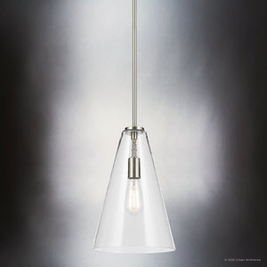 Urban Ambiance - Pendant - UKC20112 Casual Indoor Pendant, 15.25''H x 10.25''W x 10.25''Dep, Brushed Nickel Finish, Opalyn Collection - 