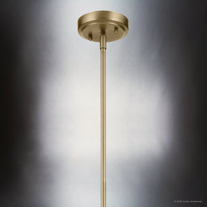 Urban Ambiance - Pendant - UKC20113 Casual Indoor Pendant, 17.75''H x 9''W x 9''Dep, Natural Brass Finish, Opalyn Collection - 