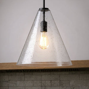 Urban Ambiance - Pendant - UKC20114 Casual Indoor Pendant, 15.5''H x 14.25''W x 14.25''Dep, Black Finish, Opalyn Collection - 