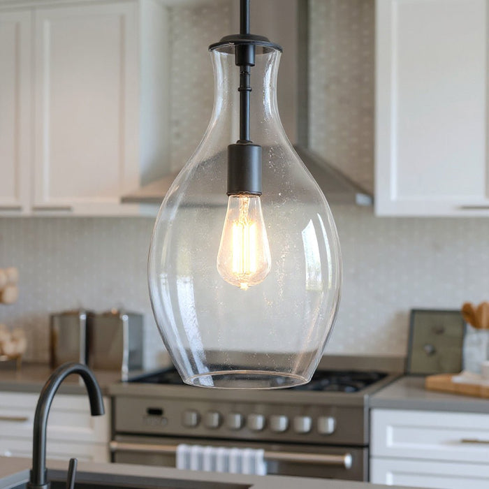 UKC20115 Casual Indoor Pendant, 17.75''H x 9''W x 9''Dep, Olde Bronze Finish, Opalyn Collection