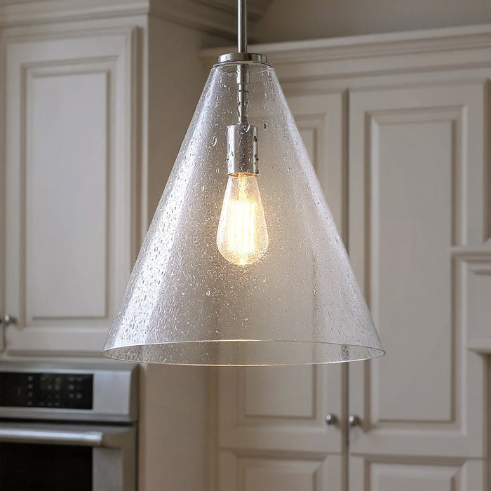 UKC20116 Casual Indoor Pendant, 15.5''H x 14.25''W x 14.25''Dep, Chrome Finish, Opalyn Collection