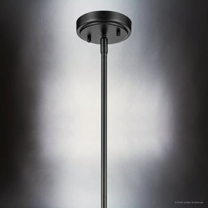Urban Ambiance - Pendant - UKC20117 Casual Indoor Pendant, 15.25''H x 10.5''W x 10.5''Dep, Black Finish, Opalyn Collection - 