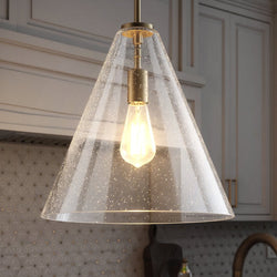 Urban Ambiance - Pendant - UKC20118 Casual Indoor Pendant, 15.5''H x 14.25''W x 14.25''Dep, Natural Brass Finish, Opalyn Collection - 