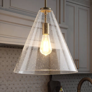 Urban Ambiance - Pendant - UKC20118 Casual Indoor Pendant, 15.5''H x 14.25''W x 14.25''Dep, Natural Brass Finish, Opalyn Collection - 