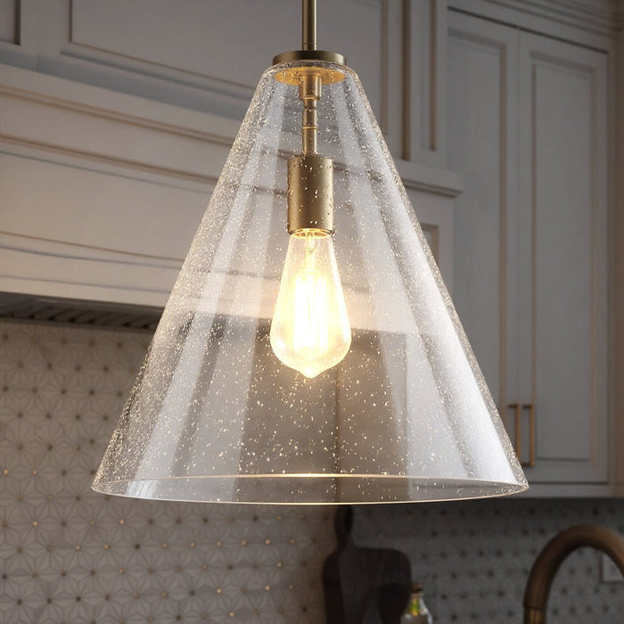 UKC20118 Casual Indoor Pendant, 15.5''H x 14.25''W x 14.25''Dep, Natural Brass Finish, Opalyn Collection