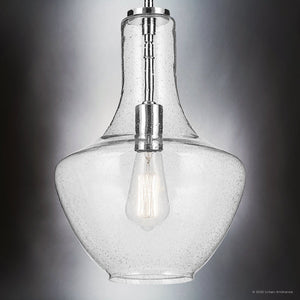Urban Ambiance - Pendant - UKC20119 Casual Indoor Pendant, 15.25''H x 10.5''W x 10.5''Dep, Chrome Finish, Opalyn Collection - 