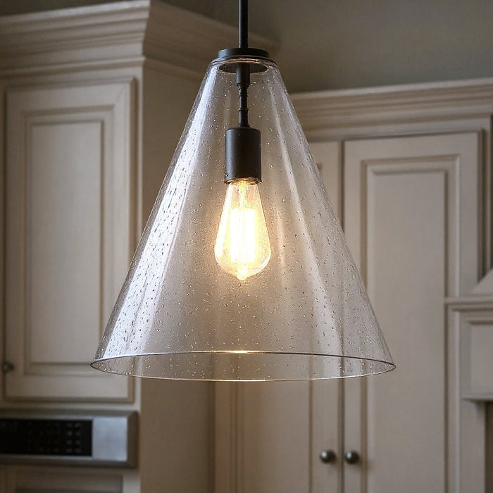 UKC20120 Casual Indoor Pendant, 15.5''H x 14.25''W x 14.25''Dep, Olde Bronze Finish, Opalyn Collection