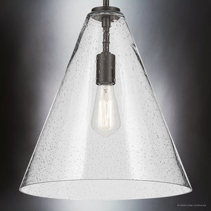 Urban Ambiance - Pendant - UKC20120 Casual Indoor Pendant, 15.5''H x 14.25''W x 14.25''Dep, Olde Bronze Finish, Opalyn Collection - 