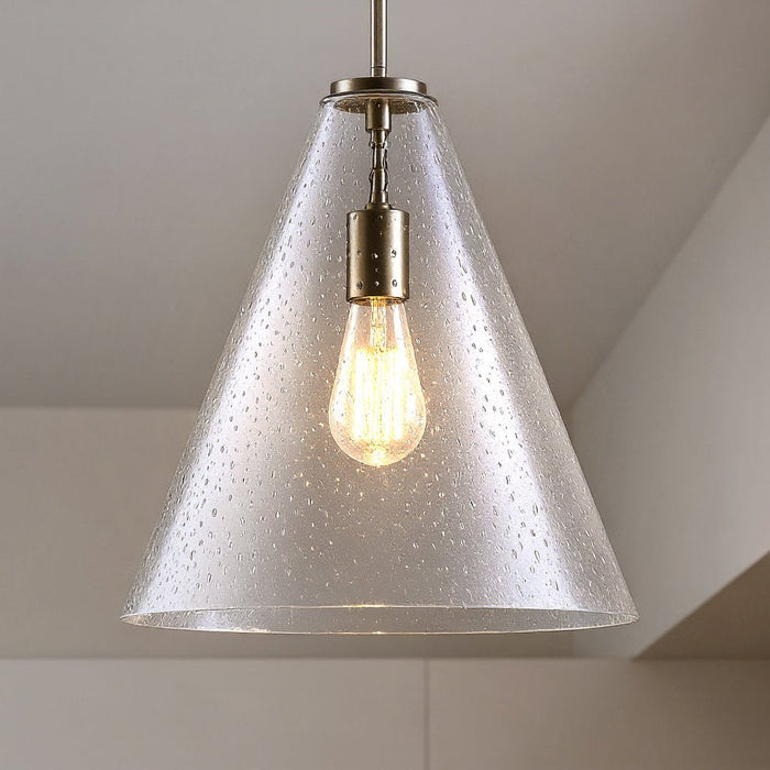 UKC20122 Casual Indoor Pendant, 15.5''H x 14.25''W x 14.25''Dep, Brushed Nickel Finish, Opalyn Collection