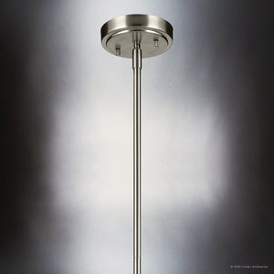 Urban Ambiance - Pendant - UKC20122 Casual Indoor Pendant, 15.5''H x 14.25''W x 14.25''Dep, Brushed Nickel Finish, Opalyn Collection - 