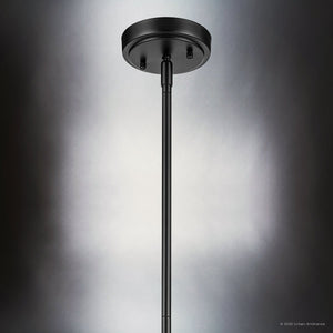Urban Ambiance - Pendant - UKC20124 Casual Indoor Pendant, 15.5''H x 14.25''W x 14.25''Dep, Black Finish, Opalyn Collection - 