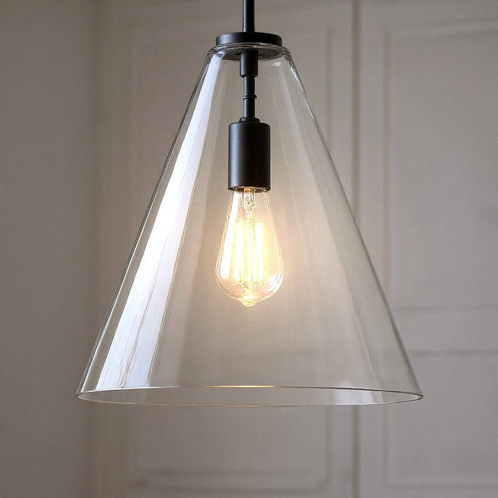 UKC20124 Casual Indoor Pendant, 15.5''H x 14.25''W x 14.25''Dep, Black Finish, Opalyn Collection