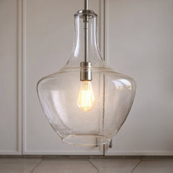 Urban Ambiance - Pendant - UKC20125 Casual Indoor Pendant, 19.75''H x 14''W x 14''Dep, Chrome Finish, Opalyn Collection - 