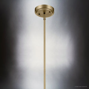 Urban Ambiance - Pendant - UKC20127 Casual Indoor Pendant, 19.75''H x 14''W x 14''Dep, Natural Brass Finish, Opalyn Collection - 