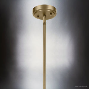 Urban Ambiance - Pendant - UKC20128 Casual Indoor Pendant, 15.5''H x 14.25''W x 14.25''Dep, Natural Brass Finish, Opalyn Collection - 