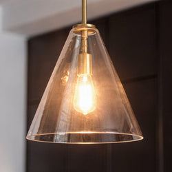 Urban Ambiance - Pendant Light - UKC20128 Casual Indoor Pendant, 15.5''H x 14.25''W x 14.25''Dep, Natural Brass Finish, Opalyn Collection - 