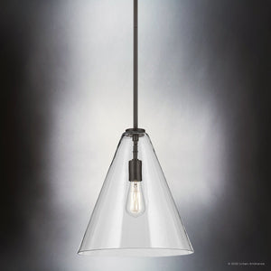 Urban Ambiance - Pendant - UKC20129 Casual Indoor Pendant, 15.5''H x 14.25''W x 14.25''Dep, Olde Bronze Finish, Opalyn Collection - 