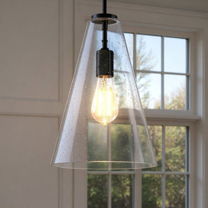 Urban Ambiance - Pendant - UKC20130 Casual Indoor Pendant, 15.25''H x 10.25''W x 10.25''Dep, Black Finish, Opalyn Collection - 