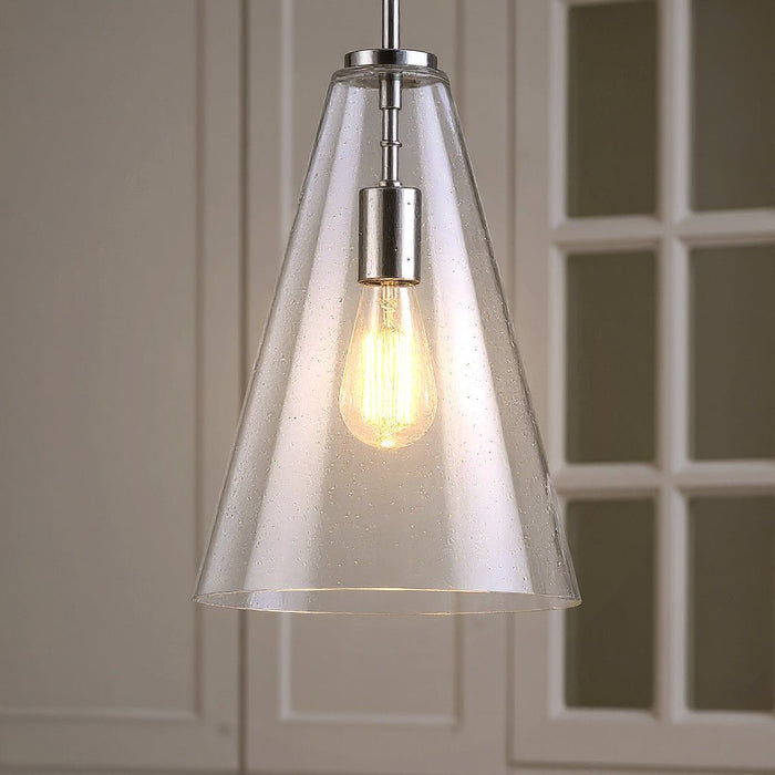 UKC20131 Casual Indoor Pendant, 15.25''H x 10.25''W x 10.25''Dep, Chrome Finish, Opalyn Collection