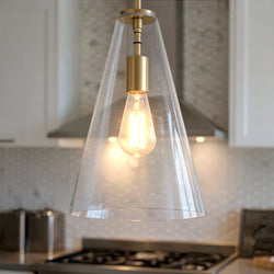 Urban Ambiance - Pendant - UKC20133 Casual Indoor Pendant, 15.25''H x 10.25''W x 10.25''Dep, Natural Brass Finish, Opalyn Collection - 