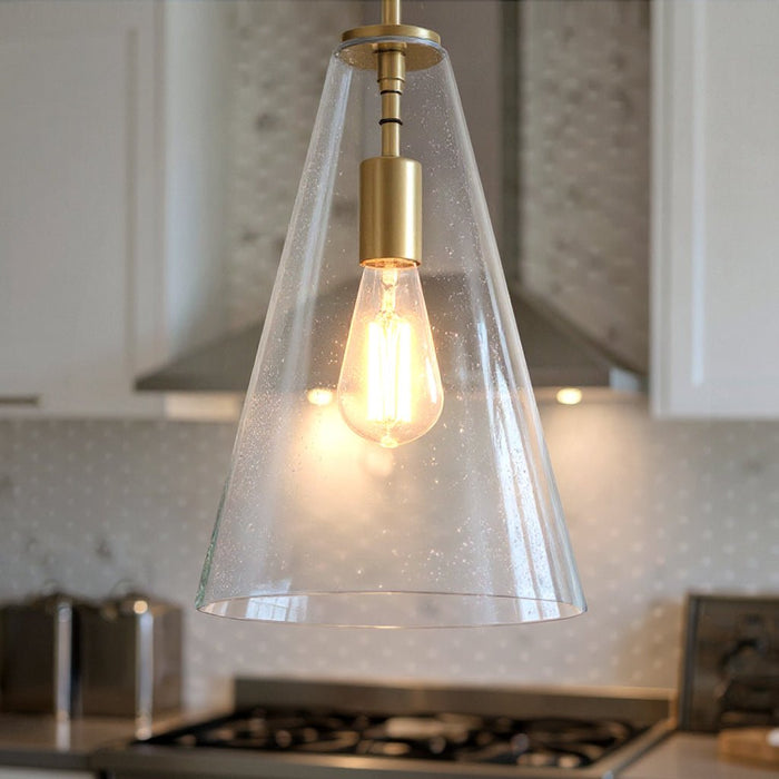 UKC20133 Casual Indoor Pendant, 15.25''H x 10.25''W x 10.25''Dep, Natural Brass Finish, Opalyn Collection