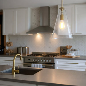 Urban Ambiance - Pendant - UKC20133 Casual Indoor Pendant, 15.25''H x 10.25''W x 10.25''Dep, Natural Brass Finish, Opalyn Collection - 