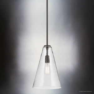 Urban Ambiance - Pendant - UKC20134 Casual Indoor Pendant, 15.25''H x 10.25''W x 10.25''Dep, Olde Bronze Finish, Opalyn Collection - 