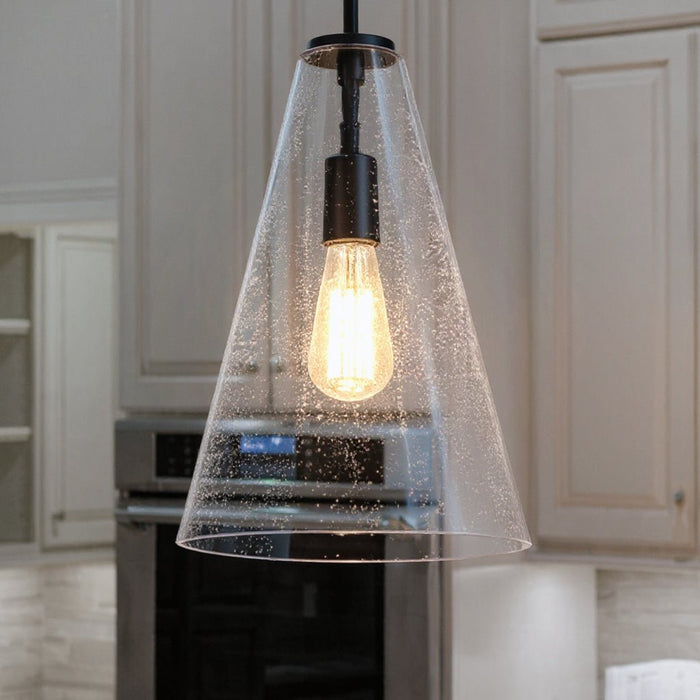 UKC20134 Casual Indoor Pendant, 15.25''H x 10.25''W x 10.25''Dep, Olde Bronze Finish, Opalyn Collection